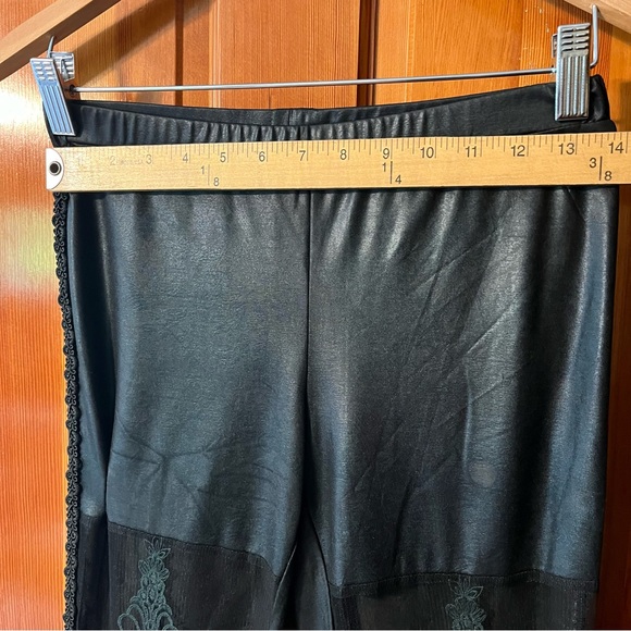 Vegan leather leggings womens large goth indie Sexy Vixen lace tattoo style - Picture 11 of 16